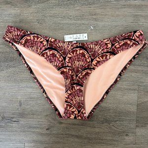 Madewell Second Wave Curved-Waist Bikini Bottom in Painted Seashells